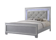 Crown Mark Furniture Lillian King Panel Bed in Silver image