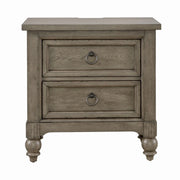 Americana Farmhouse 2 Drawer Nightstand in Dusty Taupe and Black image