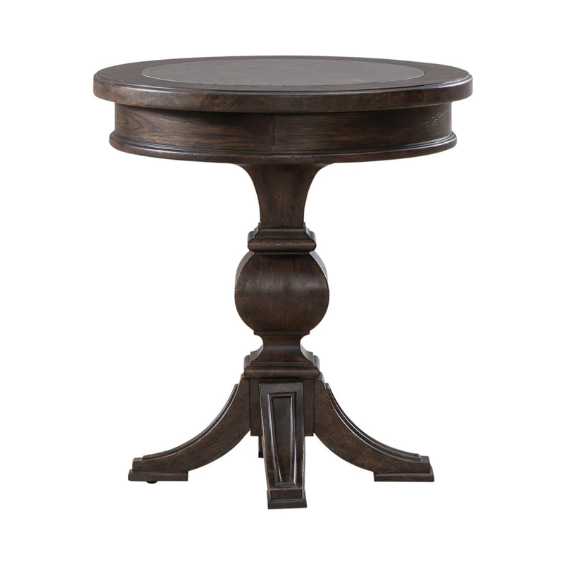 Paradise Valley Round Chairside Table in Saddle Brown image