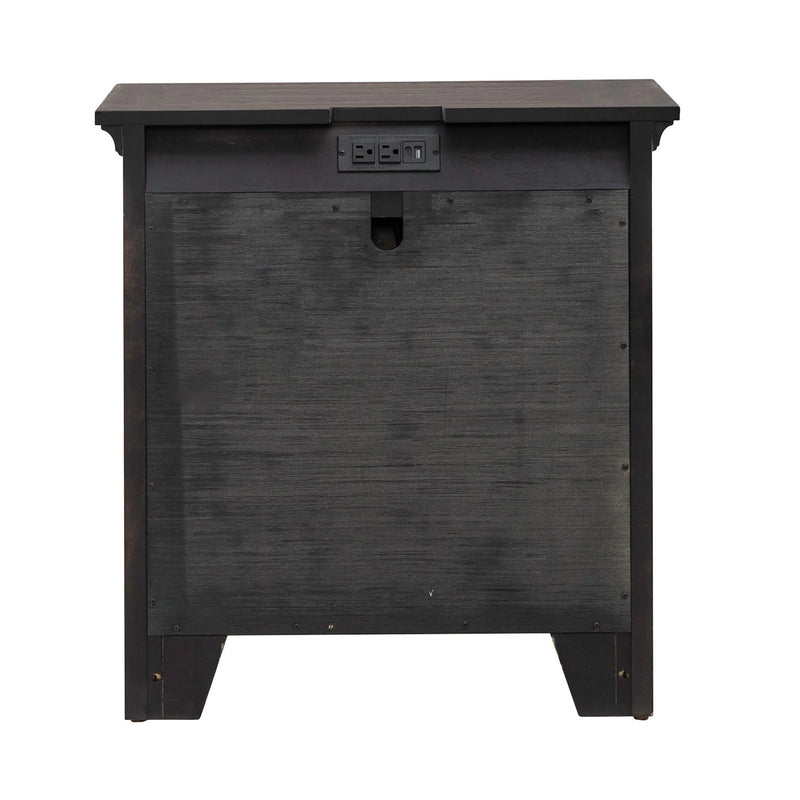 Paradise Valley Nightstand with Charging Station in Saddle Brown image