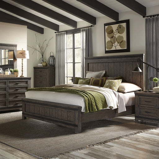Thornwood Hills King California Panel Bed, Dresser & Mirror, Night Stand image