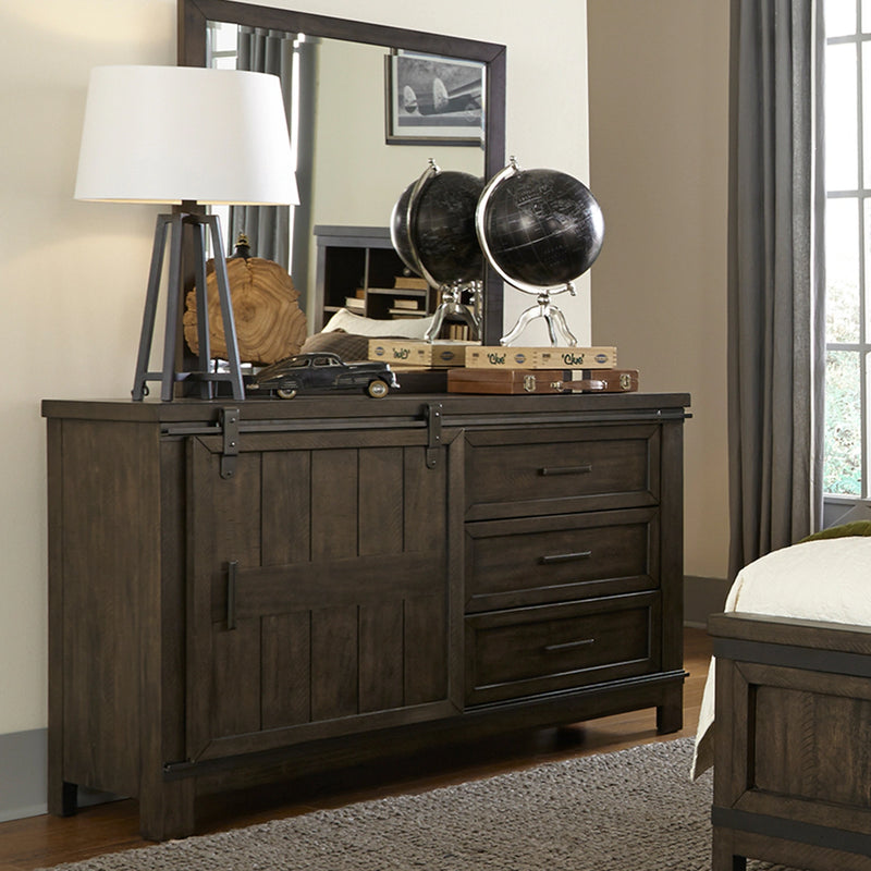 Thornwood Hills Bookcase Bed, Dresser & Mirror image