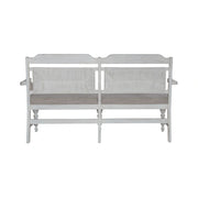 River Place Panel Back Bench in Riverstone White & Tobacco image