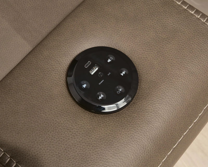Max-Media Power Reclining Sectional with Audio Consoles