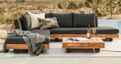 Lubek 100.5 Slate Gray Low Profile Outdoor Sectional with Free Lubek Cover
